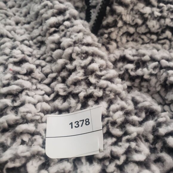 Express One Eleven Sherpa Fleece Pullover Small Faux Fur Womens Jacket Gray - Picture 8 of 8